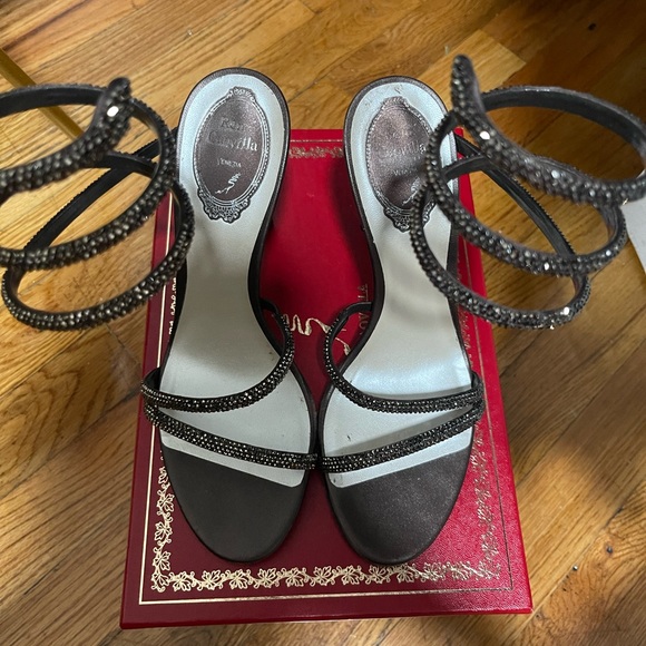 Rene Caovilla Margot Crystal Brown Sandal 8.5- NEW - Picture 2 of 6